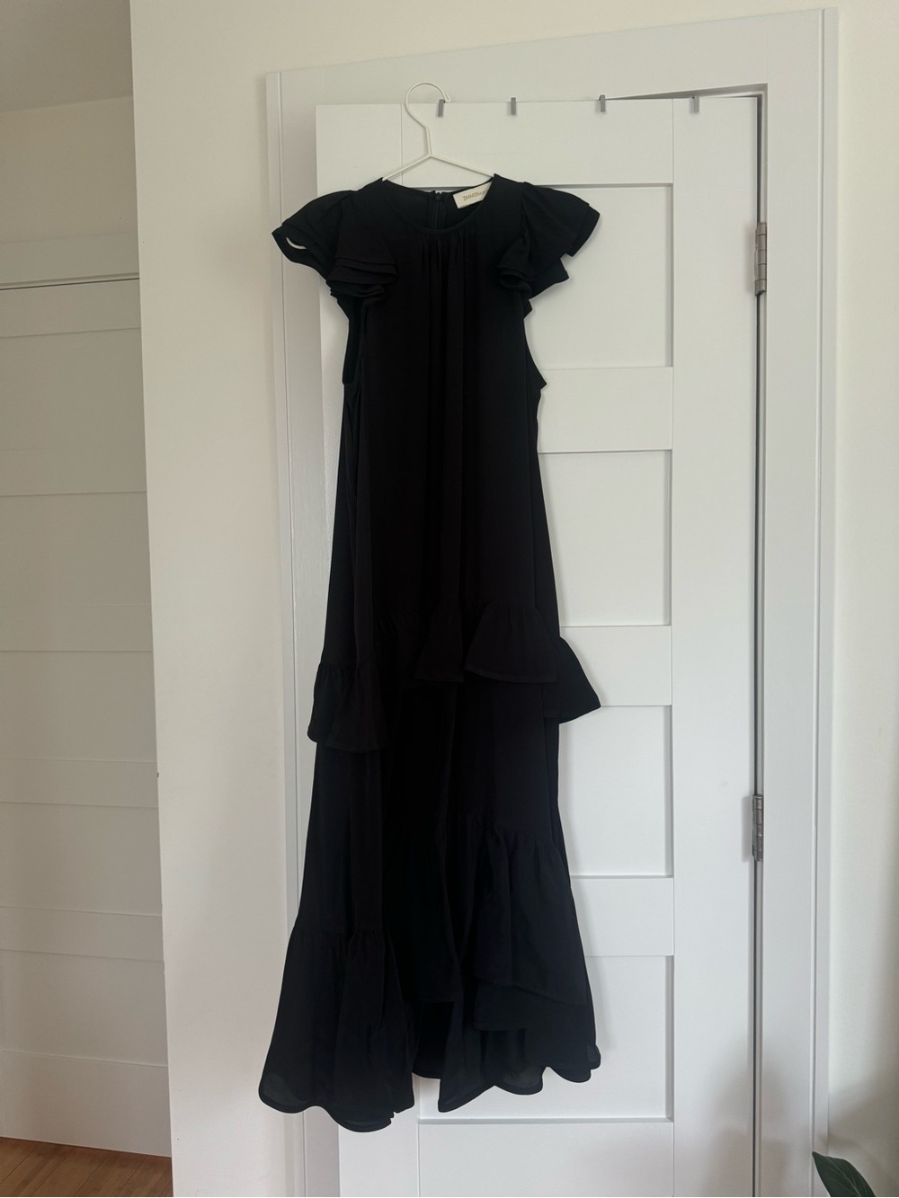 Zimmermann Black Ruffle-Tiered Maxi Dress